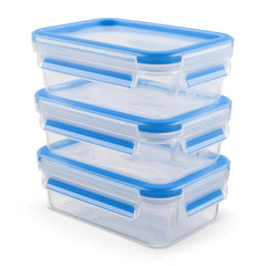 Emsa 508558 Récipients de conservation des aliments Clip & Close | Ensemble 3 pièces | 3 x 1 litre | -40 à +100 degrés | plastique | 100% scellé | sceau spécial pour la fraîcheur des boîtes de conservation des aliments Naty Shop