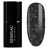 Vernis à ongles UV Semilac 394 Sparkling Midnight Date 7 ml - Ciel nocturne foncé avec effet pailleté - Collection Love Is In The Nails