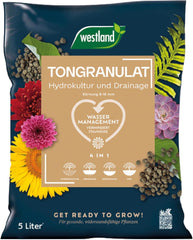 Westland Clay Granules, 5 L - Granules pour plantes idéales pour la culture hydroponique, substrat drainant sans additifs chimiques, pour usage intérieur et extérieur