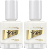 Max Factor Miracle Pure Nail Colour, nuanța 155 Coconut Milk, ojă vegană, de lungă durată, uscare rapidă, 12 ml (pachet de 2)
