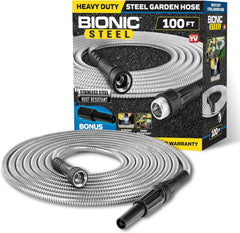 Tuyau d'arrosage de 30 m, tuyau d'eau en métal en acier inoxydable 304, tuyau flexible de 30 m, anti-naturel, ultra léger et durable, résistant aux déchirures, facile à enrouler, 500 PSI