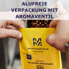 Martermühle Crème Espresso Forte 500g | Arabica/Robusta | Saveurs : Cacao noir, noisette | Grains d'espresso entiers légèrement torréfiés, faible acidité