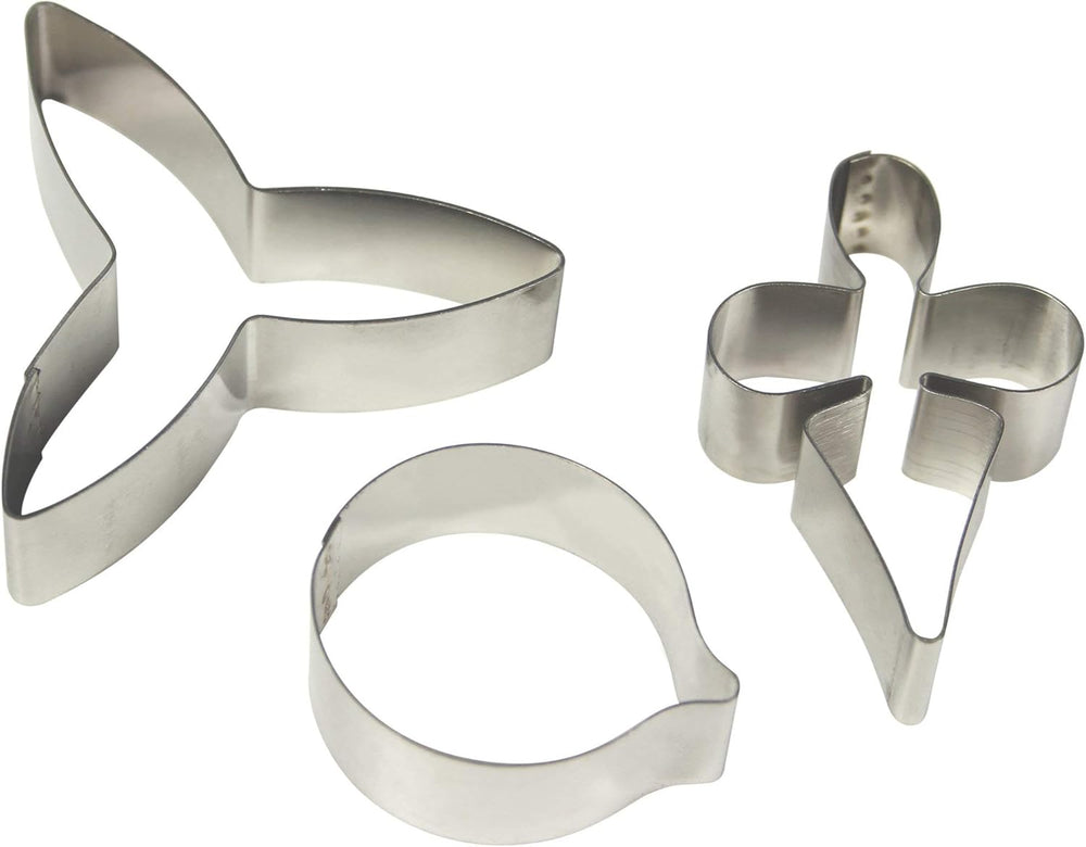 MO223 Coupe-Fleurs, Orchidée Lune, Assortiment, Acier Inoxydable, Argent, 4 x 1,2 x 4,2 cm, 3 Pièces