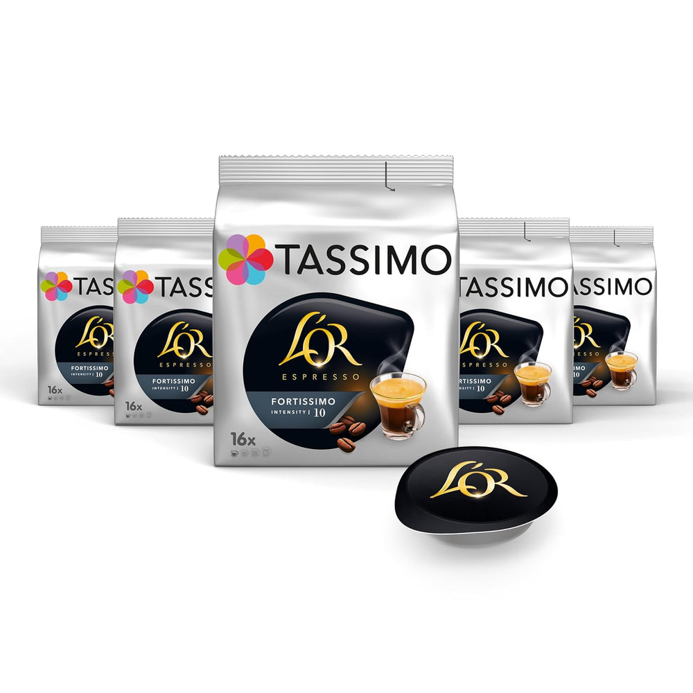 Tassimo Kapseln L'OR Espresso Fortissimo, 5 x 16 dosettes, 80 Kaffeekapseln