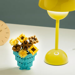 Plus-Plus 5163 Geniales Konstruktionsspielzeug, Sonnenblumen von Vincent Van Gogh, Inspired-Edition, Kreativ-Bausteine Tube, 350 pièces, Tournesols