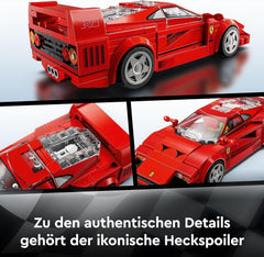 LEGO Speed Champions Ferrari F40 Super voiture de sport, ensemble de jeu avec voiture jouet à construire et pilote de figurine, ensemble de construction de collection pour enfants, cadeau pour garçons et filles 76934 Ensembles de construction Besuche den LEGO-Store