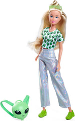 Simba Steffi Love Space Fashion – Modepuppe mit futuristischem Outfit & Rucksack zum Öffnen, 29 cm, modisches Rollenspiel für Kinder ab 3 Jahren