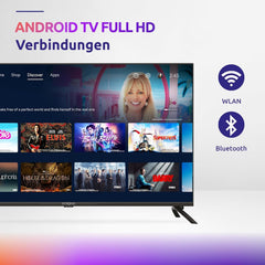 STRONG - TV 40 Pouces (100 cm) Full HD SRT40FD5553 - Smart TV via Android TV - Qualité d'image exceptionnelle - Triple Tuner - 3 Ports HDMI (1 ARC), 2 Ports USB, Connexion AV, Antenne/Satellite - Noir