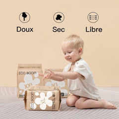 ECO BOOM Couches pour bébé en bambou - Taille 6 (20 kg), Couches pull-up à base de plantes (17 pièces) - Bio de qualité supérieure, sans parfum, respectueuses de la peau, super absorbantes