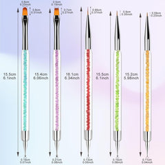 5 pièces Nagel Pinsel, Pinsel Für Gelnägel, Nageldesign Pinsel, Nail Art Dotting Tools, pour Herstellen von Nagellack, Punktieren, Feinmalerei, DIY