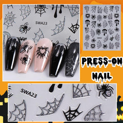 Autocollants d'ongles 3D Halloween, autocollants d'ongles stéréoscopiques 5D, décorations d'ongles, accessoires de conception d'ongles 5 pièces