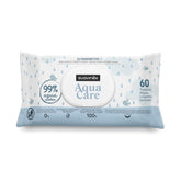Suavinex Aqua Care Baby Wet Wipes 60 Count Lingettes nettoyantes 99 % d'eau Fibre végétale Aloe Vera Sans parfum Sans alcool Testé dermatologiquement Convient aux peaux sensibles