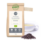 Ceai verde organic Pinhead Gunpowder vrac 1 kg – Ceai verde de înaltă calitate, organic, din China – Gust ușor afumat – Pentru gurmanzi și cunoscători de ceai – Mycupoftea