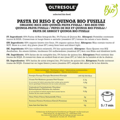 - Bio-Reis- und Quinoa-Pasta glutenfrei, Fusilli-Format - glutenfreie Pasta mit Vollkornreismehl und weisser Quinoa aus biologischem Anbau, vegan, Packung mit 3 Packungen à 350 g