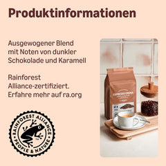 par Amazon Espresso Crema Röstkaffee Ganze Bohnen, 1 kg (2 paquets de 500 g), Rainforest Alliance-Zertifizierung