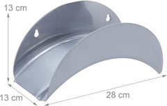 Relaxdays Support mural pour tuyau d'arrosage, lot de 2, pour tuyau de 30 m, 1/2", support pour tuyau d'arrosage en métal, gris