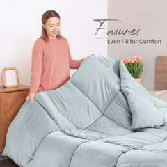 Utopia Literie Couette Toutes Saisons 250g/m² Peluche Fibre Siliconée Rembourrage Lit Double Cousu dans Une Boîte (Lit Double XL Gris Clair) Naty Shop Quilts & Quilts