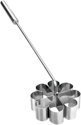 774300 Plat à pâtisserie en inox avec rosace à fleurs inclinée 9x3 cm, argent, 15 x 9 x 3 cm