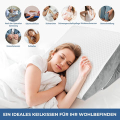 Oreiller compensé réglable, oreiller de lecture en mousse haute densité avec rouleau de cou pour lit et canapé, cale de lit ergonomique pour l'apnée du reflux du sommeil, oreiller de jambe, oreiller de dos pour lire, jouer ou regarder la télévision