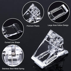 Clips à ongles, clips de manucure, clips à ongles transparents, clips en polygel transparents, extensions d'ongles à construction rapide, assistant de gel, 10 pièces