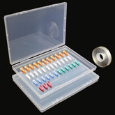 2 pièces 30 cm ruban adhésif double face boîte de rangement pour ongles artificiels boîte rectangulaire transparente boîtes d'emballage en plastique conteneur de pointes d'ongles ongles artificiels 21.8x15.5 cm