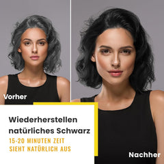 Shampoing noir pour teindre les cheveux gris, shampoing noir pour teindre les cheveux gris 3 en 1, shampoing colorant pour hommes et femmes, shampoing anti-cheveux gris (500 ml) Naty Shop Hair Dye