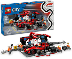 LEGO City F1 Pit Stop avec l'équipe et Ferrari Speedster - Ensemble d'arrêt au stand de Formule 1 avec 1 pilote de course et 4 figurines mécaniques - Jouet de voiture de course pour garçons et filles de 6 ans et plus - 60443 Jeux de construction Beuche den LEGO-Store Default Title
