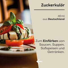 Colorant Caramel Küper Gourmet – 40 ml – Colorant alimentaire liquide marron – Colorant caramel pour sauces, vinaigrettes ou sauces sucrées – Colorant sucre noir