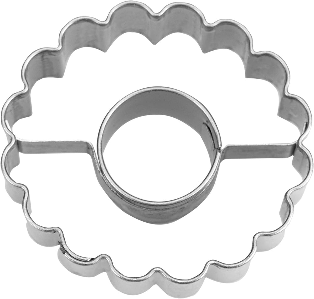 Staedter Linzer moule à biscuits rond, ø 4 cm/H 1,5 cm, ondulé, argent