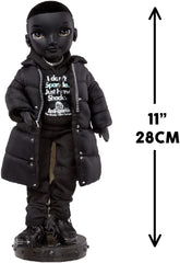 Rainbow High Shadow High - REXX McQueen - Păpușă neagră la modă cu ținută la modă și peste 10 accesorii de joacă colorate - Ideală pentru colecționari și copii cu vârsta cuprinsă între 4 și 12 ani