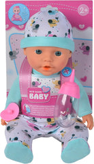 Poupée en vinyle nouveau-né petit éléphant avec fonction d'alimentation et de boisson, biberon et tétine, 30 cm, 2 ans Naty Shop Dolls Titre par défaut