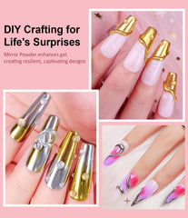 BISHENGYF Rose Gold Chrome Nail PowderNouvelle mise à niveau Grosse Kapazitä Chrom PulverSuper-Spiegeleffekt Metall Mirror Chrome Powder – Neon Glassy Pearl Effect Glitter Nail Art Pulver pour DIY Salon