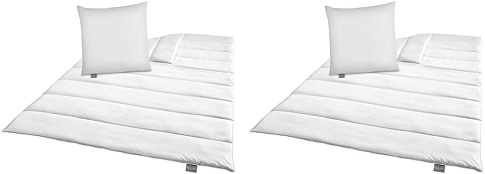 Parure de lit verte Traumnacht – Couette toutes saisons 135 x 200 cm + oreiller 80 x 80 cm, durable avec housse en microfibre, fabriquée selon les normes de qualité allemandes (lot de 2) Naty Shop Couettes et couettes Titre par défaut