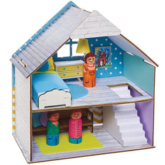 Baker Ross FN199 Kit de maison de poupée en bois - 1 paquet, Kit de maison de poupée pour enfants, Kit d'artisanat Maisons de poupées Naty Shop