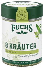 Fuchs Gewürze - 8 Kräuter gerebelt - Kräutermischung für Marinaden, Fischgerichte oder Kräuter-Frischkäse - ingrédients naturels - 25 g en dose variable, recyclable