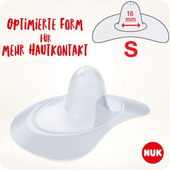 Protège-mamelons NUK | Boucliers de mamelon d'allaitement | Protège contre les mamelons douloureux | Silicone fin | Taille S (16 mm) | 2 pièces Aliments pour bébés et accessoires d'allaitement Naty Shop