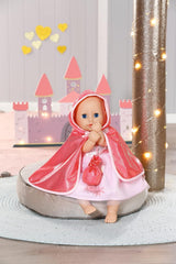 Baby Annabell Little Sweet Cape, rosa Puppenumhang mit Kapuze und Glitzerpailletten und Beutelchen, mit Kleiderbügel, für 36 cm Puppen, 706503 Zapf Creation