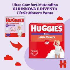 Huggies Ultra Comfort, Scutece-chiloți, Mărimea 5 (12–17 kg), Pachet de 68 de scutece-chiloți