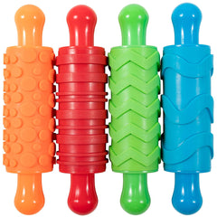 Rouleaux de peinture et d'argile texturés-lot de 4-rouleaux de modelage texturés pour enfants-modèles polyvalents pour l'artisanat et la décoration