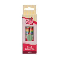 Colorant alimentaire Gel Olive Funcakes : Colorant alimentaire très concentré pour pâte, crème, fondant et pâte d'amande. Dosage facile. Une seule goutte pour créer des couleurs vibrantes. Halal. 30g.