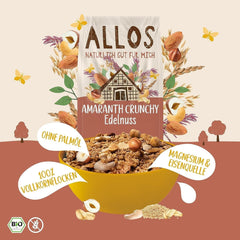 ALLOS Croquant Amarante Nobleuss | Muesli bio Noix Avoine Céréales pour les petites Céréales Naty Shop