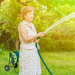 Relaxdays Dévidoir Dévidoir 45m 1/2" Dévidoir Jardin 82,5 x 43 x 34 cm Gris-Vert