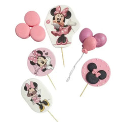 Lot de 10 décorations comestibles pour gâteau fille – Minnie rose
