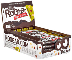 Barres aux noisettes glacées au chocolat riches en protéines - 100 % biologiques, végétaliennes, barres de fruits, sans produits laitiers, sans gluten, sans sucre raffiné - 16 barres x 40 g