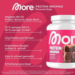 MORE Protein Brownie, 600G, Vegan Backmischung Für Brownies Mit Der Extra Portion Protein, Geprüfte Qualität - Made in Germany Mélange pour la pâtisserie et la cuisine Naty Shop