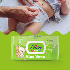 Lingettes nettoyantes pour enfants et bébés - à l'aloe vera et à l'huile d'argan - testées dermatologiquement - valeur pH physiologique - format maxi : paquet de 72 lingettes - Nice