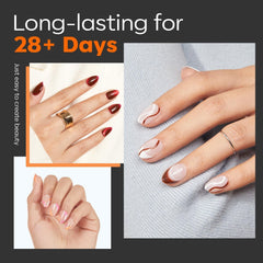 Modelones Nail Tips 216 pièces – Ensemble de pointes d'ongles à couverture complète, ensemble de pointes en gel souple, pointes d'ongles en résine PMMA pré-polissage, colle DIY sur ongles artificiels Nail Art, amandes courtes XS