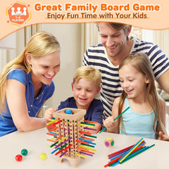 Japace Jeu de société Montessori en bois, 42 bâtons en bois colorés, jeu de dés, jouet d'apprentissage des mathématiques pour les âges 3, 4, 5, 6 ans, jouet de motricité fine et de comptage, jeu familial, jeu de voyage pour enfants