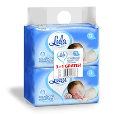 LULA Lingettes Humides Bébé Aloe Vera 72pcs 3pcs + 1pc offert