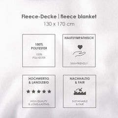 Couverture polaire Herding Wednesday, env. 130X170 Cm, 100% polyester, noir Lits et couvertures Besuche den Herding-Store